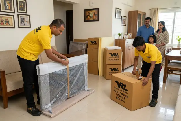 Household relocation service with professional packing and safe transport