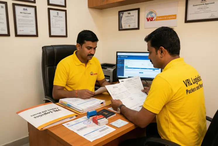 Customs documentation and export clearance for international relocation by VRL Logistics overseas moving service